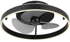 Ventilateur de plafond métal noir, LED CONWAY