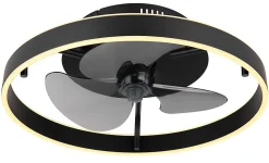Ventilateur de plafond métal noir, LED CONWAY