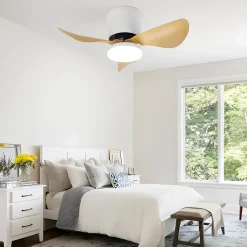 Ventilateur de plafond NETTLIFE avec éclairage et télécommande 23 W LED Dimmable Silencieux 70 cm Été/Hiver Minuterie 6 vitesses