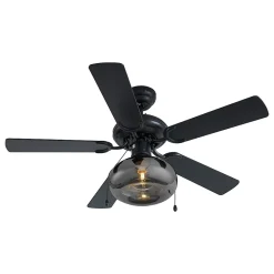 Ventilateur de plafond noir 107,5 cm avec interrupteur à tirette - Mistral Busa