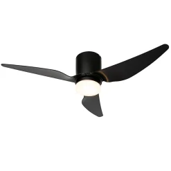 Ventilateur de plafond noir 123cm LED incluse Dimmable avec télécommande - Patty