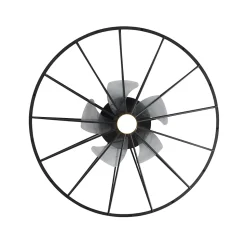 Ventilateur de plafond noir 62cm avec LED à intensité variable et télécommande - Yaran