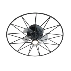 Ventilateur de plafond noir 62cm avec LED à intensité variable et télécommande - Yaran