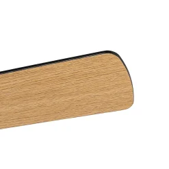 Ventilateur de plafond noir avec bois et interrupteur à tirette - Mistral Johanna