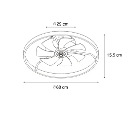 Ventilateur de plafond noir 70cm avec LED à intensité variable et télécommande - Maddy