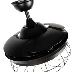 Ventilateur de plafond noir avec télécommande 5 lumières - Gaiola