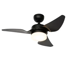 Ventilateur de plafond noir 86,7 cm avec LED à intensité variable et télécommande - Yuki