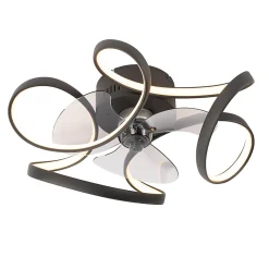 Ventilateur de plafond noir avec LED et télécommande - Mandy