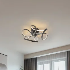 Ventilateur de plafond noir avec LED et télécommande - Mandy