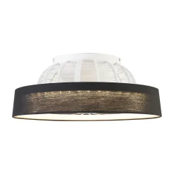 Ventilateur de plafond noir avec effet étoilé 47cm LED incluse dimmable avec télécommande - Emily