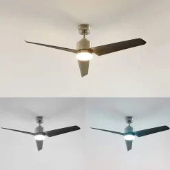 Ventilateur de plafond noir et gris LED dimmable et CCT - Altair