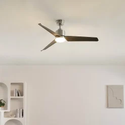 Ventilateur de plafond noir et gris LED dimmable et CCT - Altair
