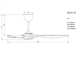 Ventilateur de plafond pales 132 cm avec LED et Wifi Réversible Hypersilence