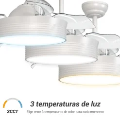 Ventilateur de plafond rétractable avec lumière LED blanche