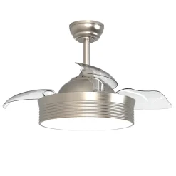 Ventilateur de plafond rétractable avec lumière métallique
