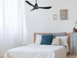 Ventilateur de plafond Réversible Thermostat Wifi Moteur à courant continu Toits en pente Télécommande Hypersilence Mémoire Shopi