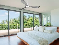 Ventilateur de plafond Réversible Thermostat Wifi Moteur à courant continu Toits en pente Télécommande Mémoire Shopify Vendible (