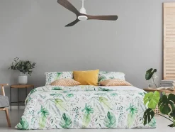 Ventilateur de plafond Réversible Thermostat Wifi Moteur à courant continu Toits en pente Télécommande Hypersilence Mémoire Shopi