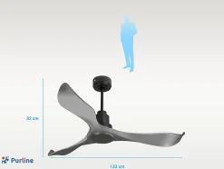 Ventilateur de plafond Réversible Thermostat Wifi Moteur à courant continu Toits en pente Télécommande Mémoire