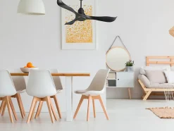 Ventilateur de plafond Réversible Thermostat Wifi Moteur à courant continu Toits en pente Télécommande Adaptateur 2/3 Lames Hyper