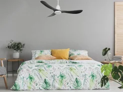 Ventilateur de plafond Réversible Thermostat Pays vendable Wifi Moteur à courant continu Toits en pente Télécommande Hypersilence