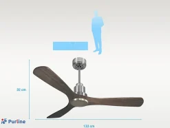 Ventilateur de plafond Réversible Thermostat Wifi Moteur à courant continu Toits en pente Télécommande Hypersilence Mémoire Shopi