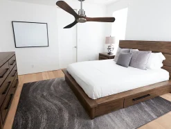 Ventilateur de plafond Réversible Thermostat Wifi Moteur à courant continu Toits en pente Télécommande Hypersilence Mémoire Shopi