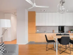 Ventilateur de plafond Réversible Thermostat Wifi Moteur à courant continu Toits en pente Télécommande Hypersilence Mémoire Shopi