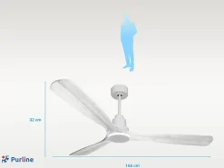Ventilateur de plafond Réversible Thermostat Wifi Moteur à courant continu Toits en pente Télécommande Hypersilence Mémoire Shopi