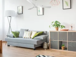 Ventilateur de plafond Réversible Thermostat Wifi Moteur à courant continu Toits en pente Télécommande Hypersilence Mémoire Shopi