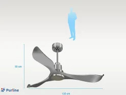 Ventilateur de plafond Réversible Thermostat Wifi Moteur à courant continu Toits en pente Télécommande Hypersilence Mémoire Shopi