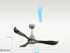 Ventilateur de plafond Réversible Thermostat Wifi Moteur à courant continu Toits en pente Télécommande Adaptateur 2/3 Lames Hyper