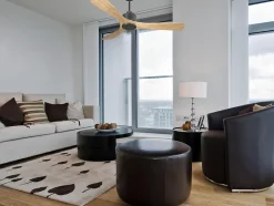 Ventilateur de plafond Réversible Thermostat Wifi Moteur à courant continu Toits en pente Télécommande Hypersilence Mémoire