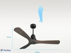 Ventilateur de plafond Réversible Thermostat Wifi Moteur à courant continu Toits en pente Télécommande Hypersilence Mémoire Shopi