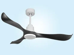 Ventilateur de plafond Réversible Thermostat Wifi Moteur à courant continu Toits en pente Télécommande Adaptateur 2/3 Lames Hyper