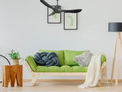 Ventilateur de plafond Réversible Thermostat Wifi Moteur à courant continu Toits en pente Télécommande Hypersilence Mémoire