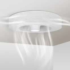 VENTILATEUR DE PLAFOND SANS PALES BLANC EXHALE AVEC LED