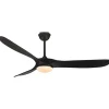 Ventilateur de Plafond Silencieux Reversible DC Noir et Bois Noir Avec Lumiere Telecommande 6 Vitesses Design Retro 177.80 cm EXQU