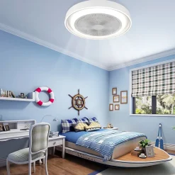 Ventilateur de Plafond Silencieux Moderne Bleu avec Télécommande et Minuterie