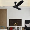 Ventilateur de Plafond Silencieux Réversible 177.80 cm DC Noir, Bois Noir Sans Lumière avec Télecommande et 6 Vitesses - EXQUIO