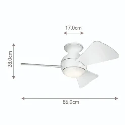 Ventilateur de Plafond Sola 86cm - Blanc mat