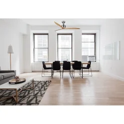 Ventilateur de plafond superdestratificateur,moteur DC,166 cm pales bois massif, ultra silencieux, wifi et thermostat