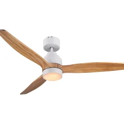Ventilateur de plafond Szilard LED intégrée IP20 2200lm L.132xH.38,2cm bois et blanc GoodHome