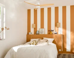 Ventilateur de plafond Szilard LED intégrée IP20 2200lm L.132xH.38,2cm bois et blanc GoodHome