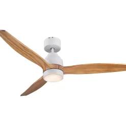 Ventilateur de plafond Szilard LED intégrée IP20 2200lm L.132xH.38,2cm bois et blanc GoodHome