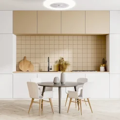 Ventilateur de plafond type plafonnier avec lumière LED blanche