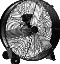 Ventilateur Indutriel a Roulettes avec 3 Vitesses Bouton Ajustement Poignee Laterale Facile a Transporter pour Patio