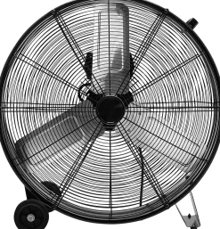 Ventilateur Indutriel a Roulettes avec 3 Vitesses Bouton Ajustement Poignee Laterale Facile a Transporter pour Patio