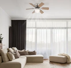 VENTILATEUR métal nickel mat, 1x E14