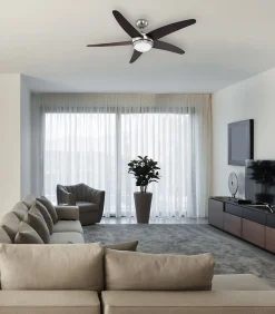 VENTILATEUR métal nickel mat, 1x E14